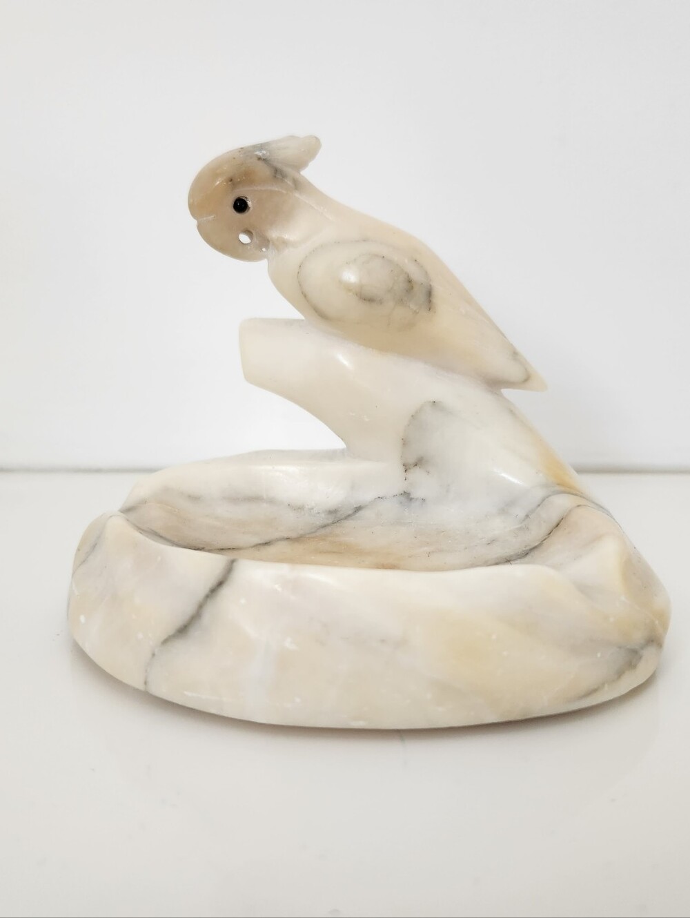 Vintage Italian Alabaster Bird Ashtray